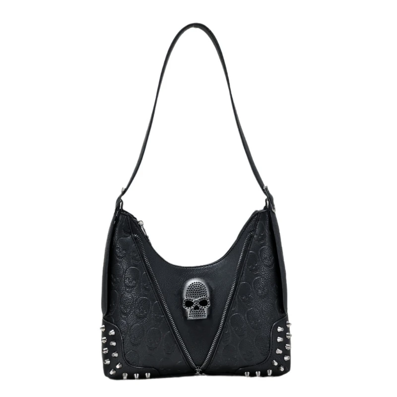 

Fashion Armpit Bag Large Capacity Vintage Skull Shoulder Bag for Girl Women Handbag Underarm Bag Versatile Tote Bags