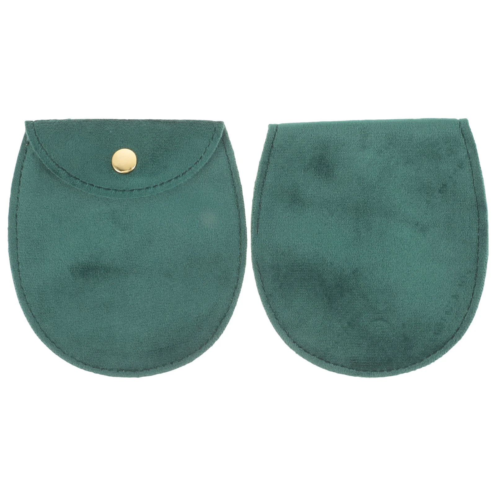 2 Pcs Velvet Bags for Pocket Watch Jade Accessories Green Large Half Circle Dustproof Scratch Resistant Storage Case Jewelry