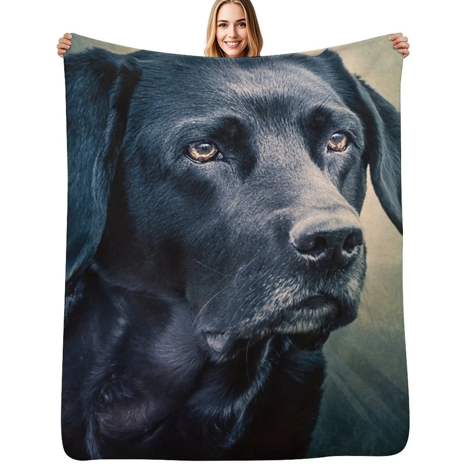 

Black Velvet - Labrador Throw Blanket Durable Warm Blanket for Daily Home Use