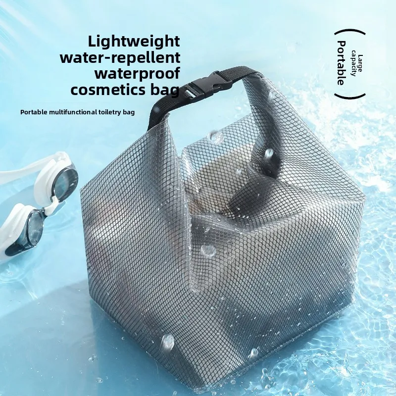 Waterproof toileting bag, clothes dry and wet separation bundle pocket, outdoor swimming, fitness, travel storage bag