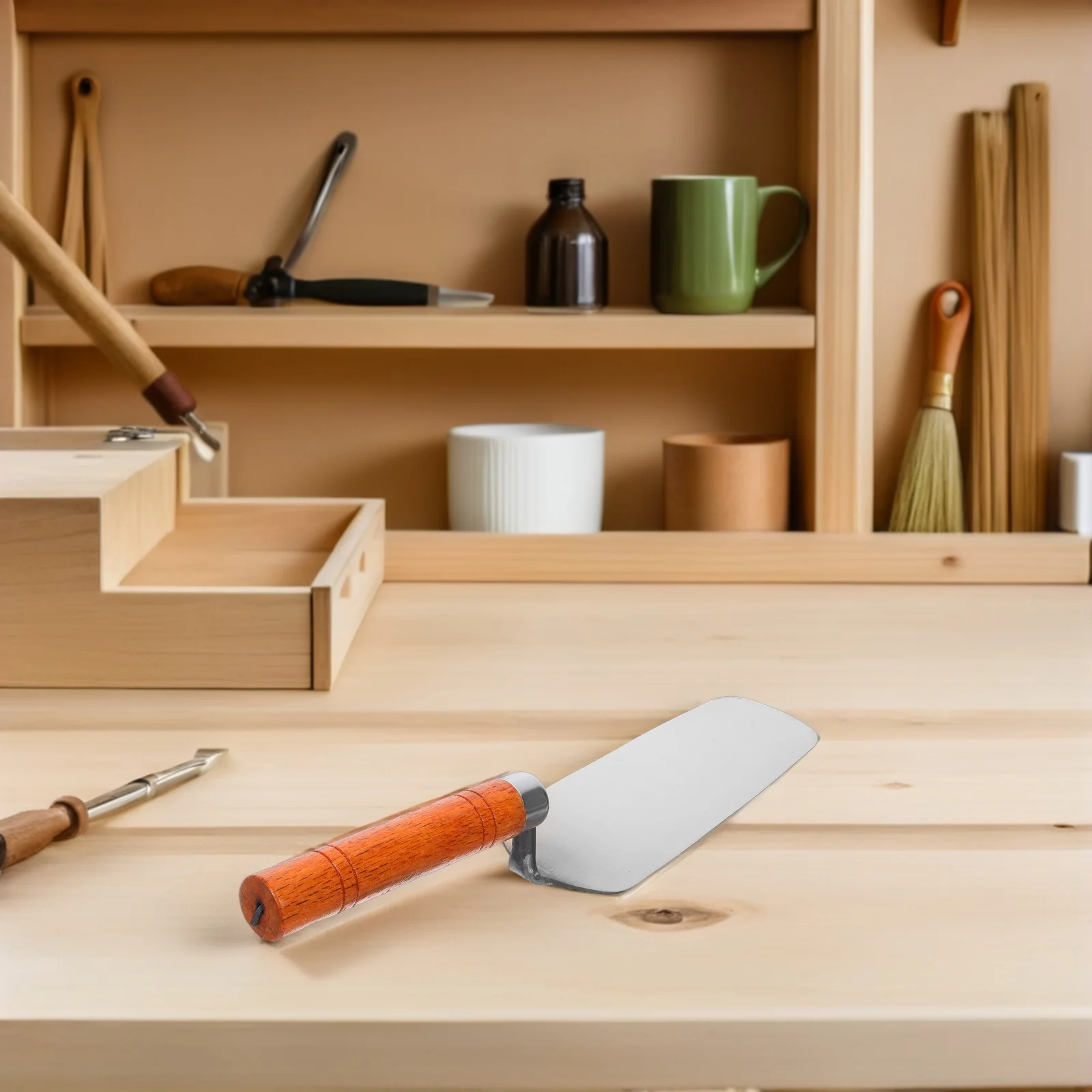 أداة تجصيص مسطحة من الفولاذ المقاوم للصدأ لإصلاح الجدار الخرساني للبلاط، مقبض مريح عالي المتانة #1