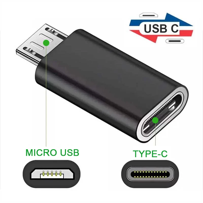 Adaptador de tipo C a Micro USB y Micro USB a tipo C, conector USB C, adaptador de cargador para Xiaomi Redmi, Huawei, convertidor