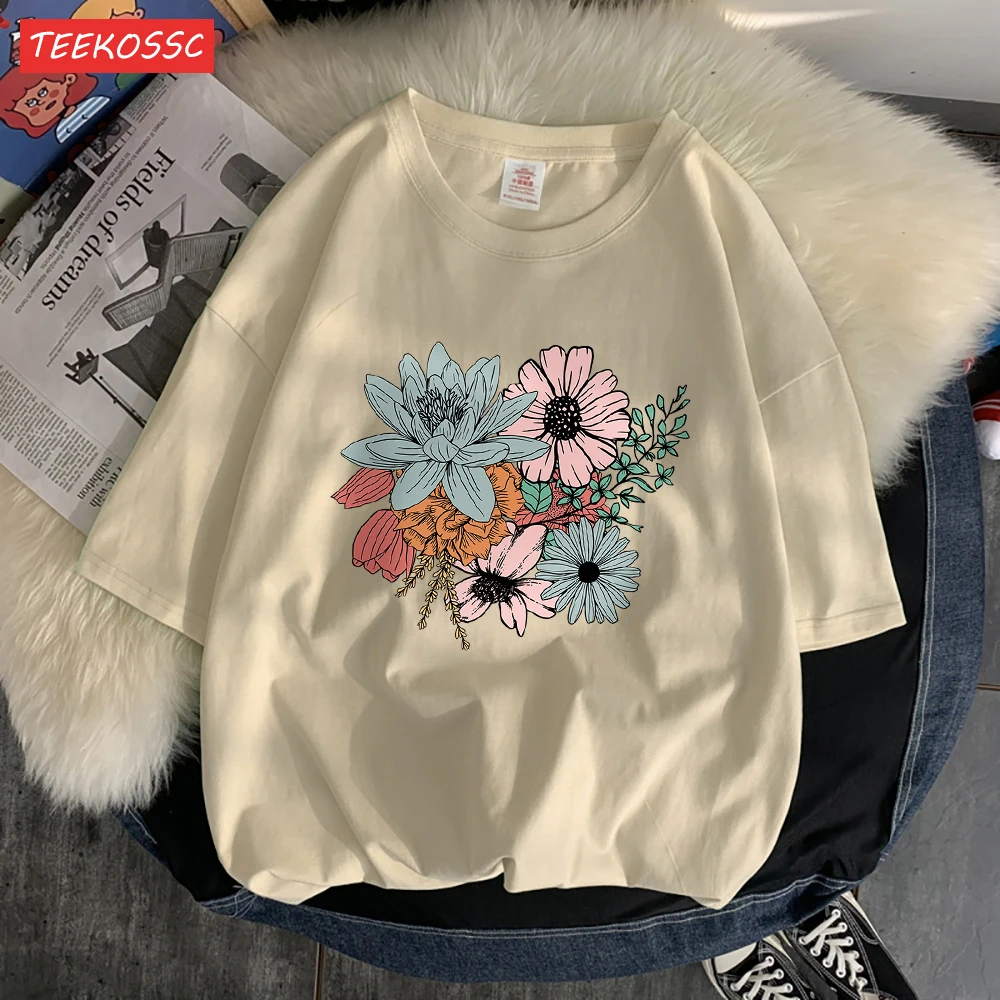 Im Frühling Blumen blühen in voller Blüte Männer T-Shirt Grafik lustige T-Shirt Kleidung hochwertige Outdoor T-Shirt Persönlichkeit Tops