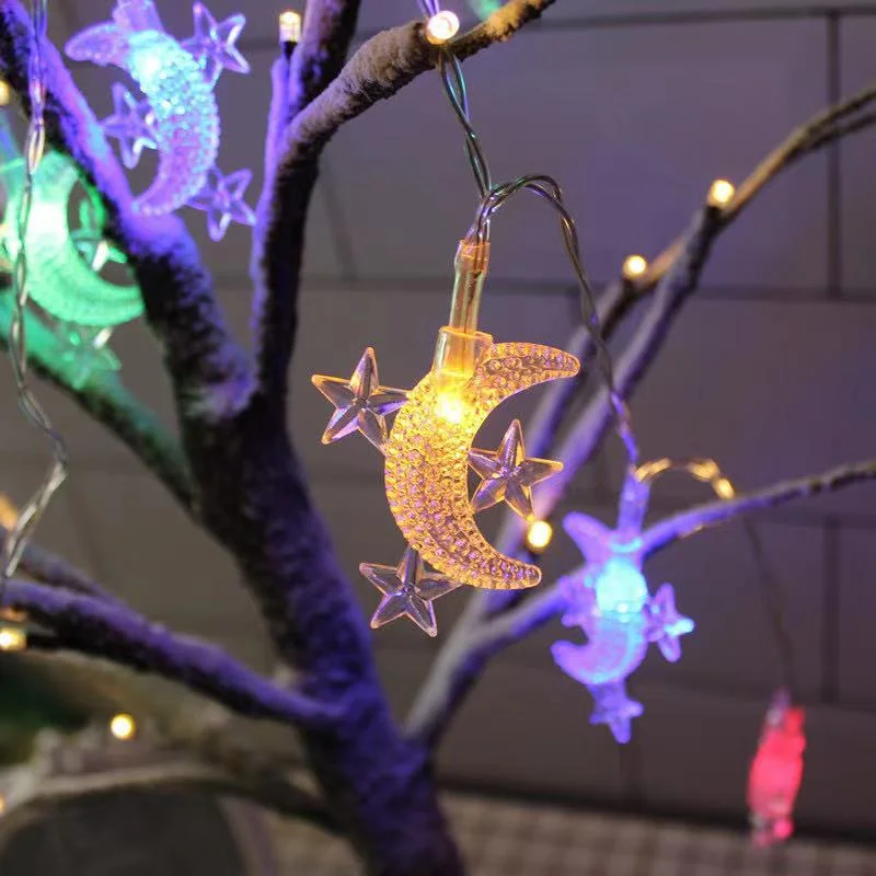 1.5M/3M/6M Christmas Lights LED Star Moon Fairy String Lights New Year Xmas Treefor Home Christmas Tree Garden Decor