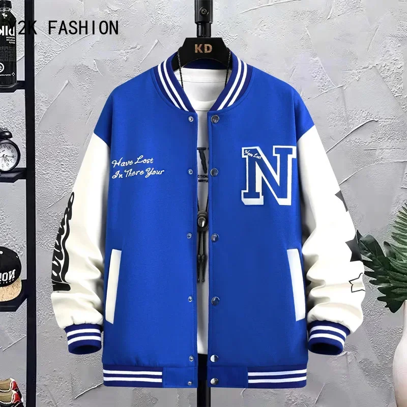 Loose-fit men's baseball jacket American style couple costume autumn/winter for men trendy brand casual scene top