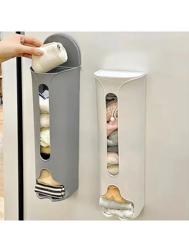Wall Mounted Storage Box Multifunctional Organizer  Sock Garbage Bag Closet Kitchen Bathroom Home Space Saving Storage Box