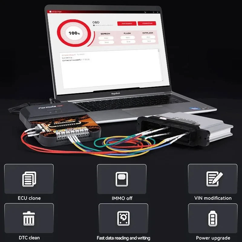 FormulaFLash Formula Flash ECU TCU Programmer Tool ECU Clone IMMO OFF DTC Clean VIN modify via Bench Read & Write EEPROM/ FLASH