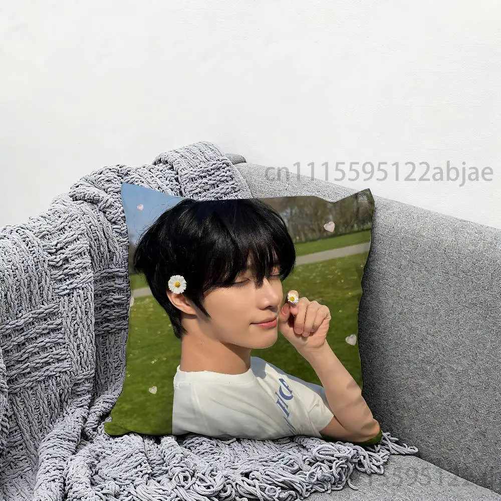 B-BEOMGYU T-TXT-T Throw Pillow Case 50x50cm DIY Square Pillowcase Square Office Cushion Cover