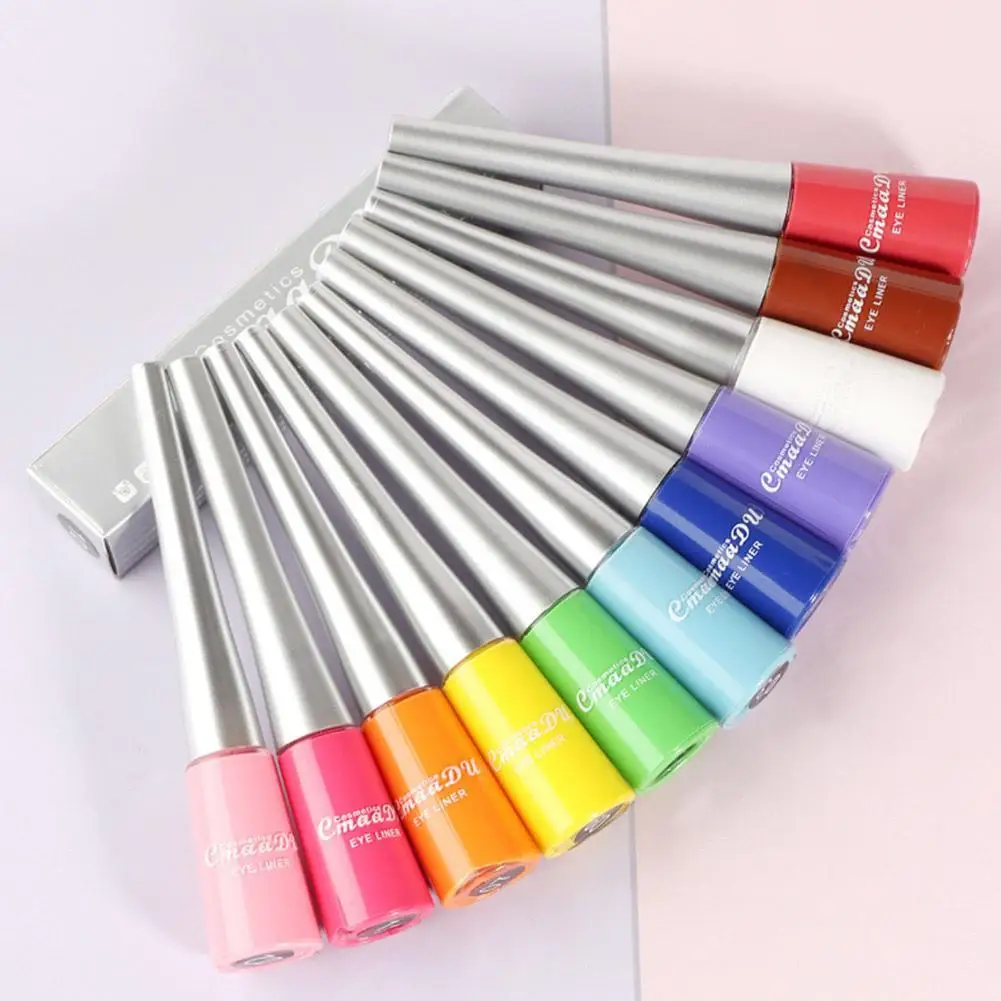 17 Colors Colorful Neon Matte Liquid Eyeliner Pencil Waterproof Makeup Liquid Eye Liner Eyes Pen Long-Lasting Makeup Cosmetics