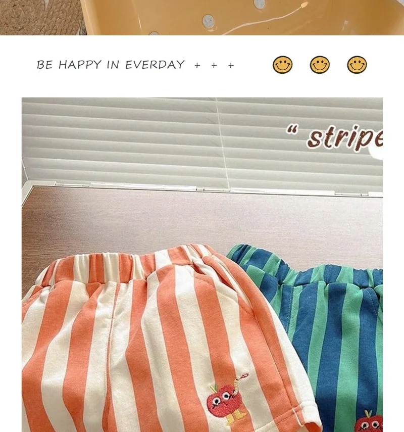 Bellbell Kinder-Jungen-Shorts, Sommer, dünn, gestreift, 1–4 Jahre, Jungen-Shorts mit elastischem Bund, für Kleinkinder, Jungen, Cartoon-Shorts für Kinder – Detail 8