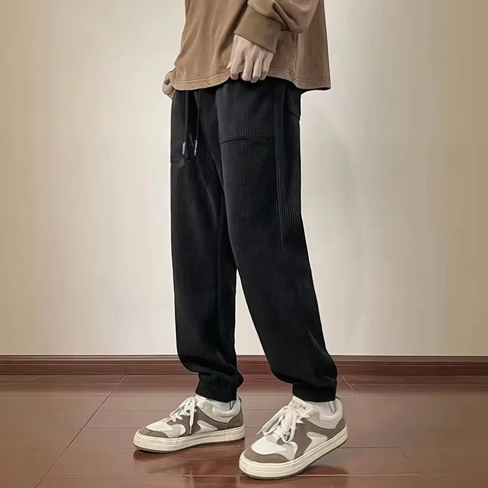 

Mens Spring And Autumn Nine Points Corset High End Casual Pants Simple Fashion Big Size Oversized Trousers