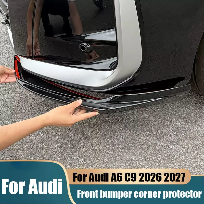 For Audi A6 A6L C9 2026 2027 Car front bumper collision protection angle ABS material adhesive installation