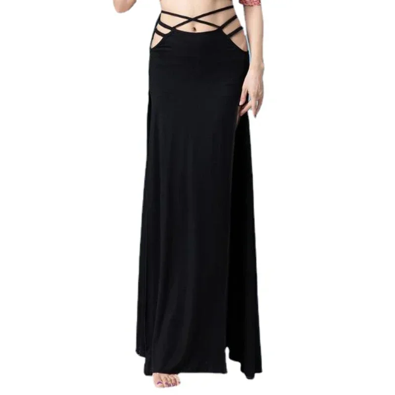 Buikdanskleding Oosterse Bollywood-dansjurk Zwart India Buikdans Oefenrok Sexy Etnische Prestatiekostuums