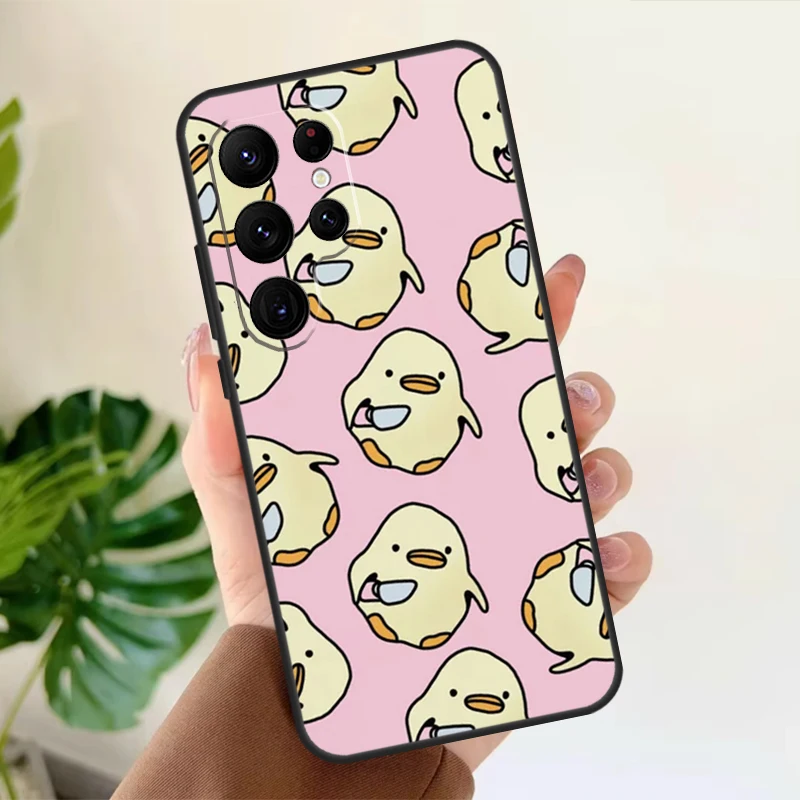 Cartoon Duck Knife Case For Samsung Galaxy S22 Ultra S20 FE S21 FE S8 S9 S10 Plus Note 10 20 S23 Ultra Cover