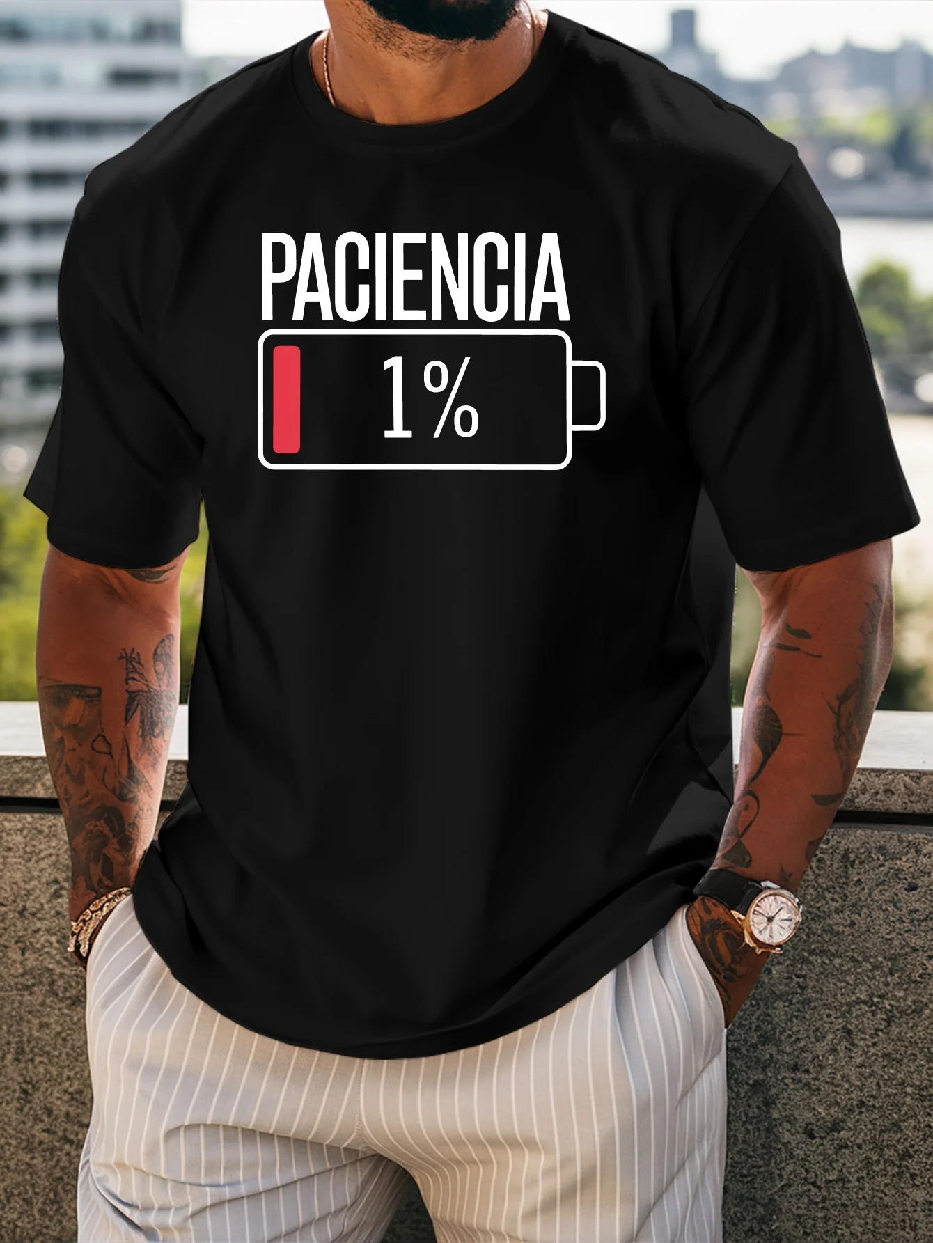 Men'S Patience Graphic T-Shirt - Casual Summer Short Sleeve Crew Neck,Breathable & Comfortable Sportswear