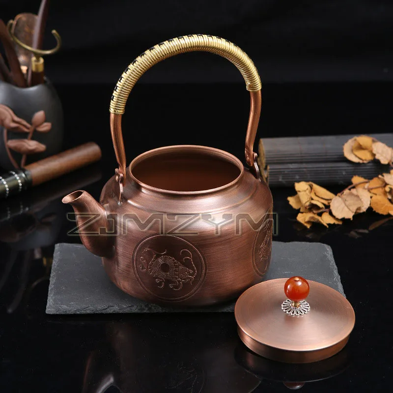 1.4L Copper Teapot Stove Boil Tea Kettle Induction Cooker Gas Universal Teapot Handmade Boiling Water Kettle Antique Tea Kettle - view 4