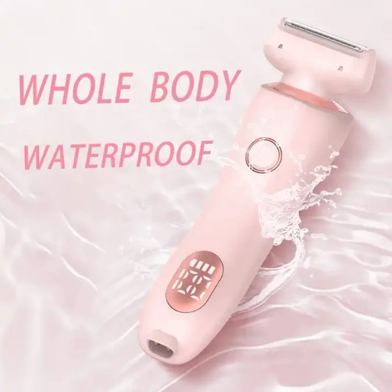 2in1 Electric Bikini Hair Removal Rechargeable Painless Lady Body Epilator Shaver waterproof display