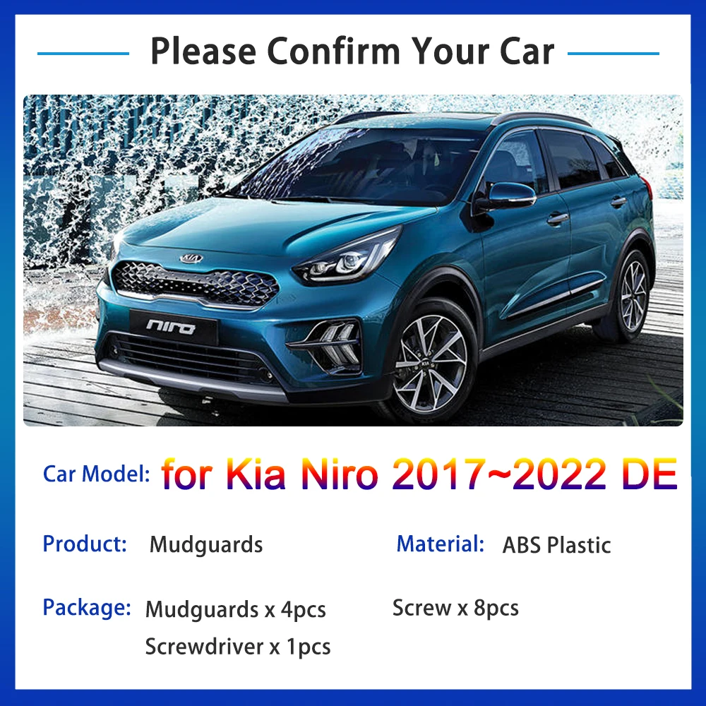 4x for Kia Niro 2017 2018 2019 2020 2021 2022 DE Mudguards Fender Front Rear Mud Flaps New Guard Splash Car Styling Accessories