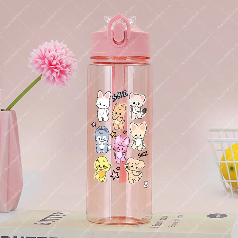 Girl Cartoon Cute Plastic Cup 900ML SKZ ooed Portable Water Bottle for Kids Children Anime Cold Drink Juice Cups Container Gifts view 5