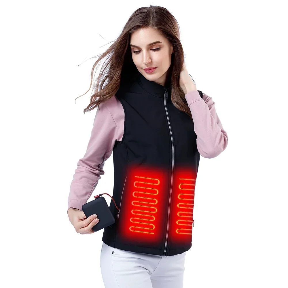 

Women's Jacket Heated Vest Woman 2024 Jackets Lightweight Hiking heating Vest Cozy Sleeveless Coat Zipper Waistcoat Outerwear