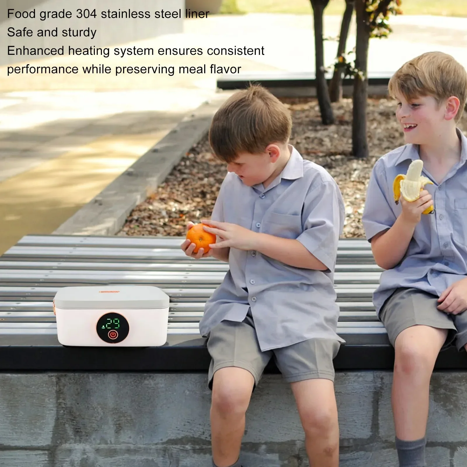 

1L Capacity USB Rechargeable Portable Wireless Lunch Warmer Box Electric Cordless for Office Travel Car LED Display Type-C