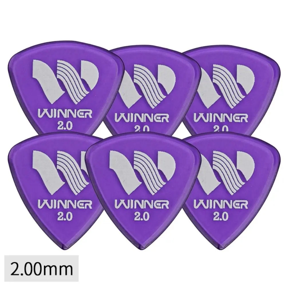 Professional 6 Pcs Winner Guitar Picks Large Triangular 2.0MM Thick Triangle Picks Anti-Slip Guitar Parts Guitar Playing
