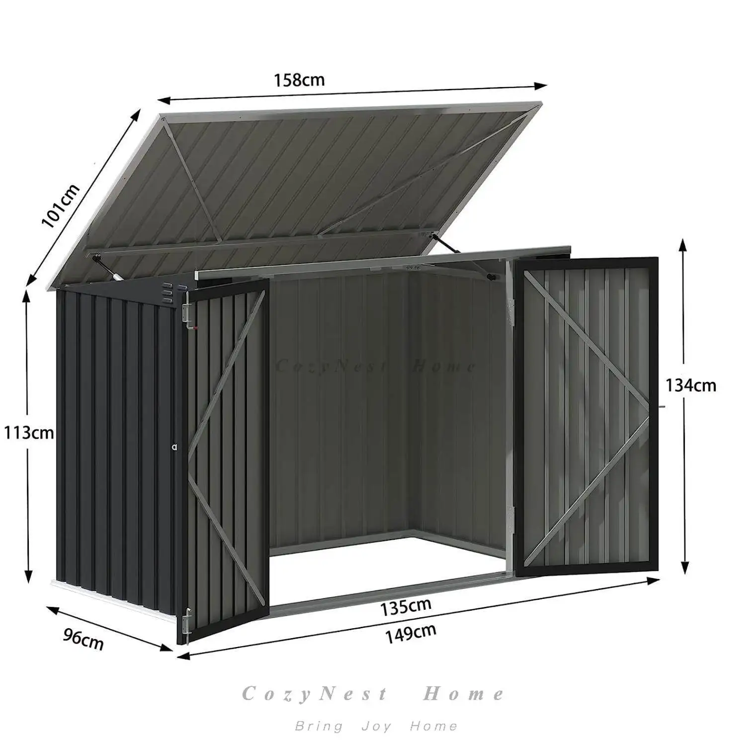 For outdoor garbage room, garden room, storage room, outdoor utility  easy to assemble and large-capacity temporary tool