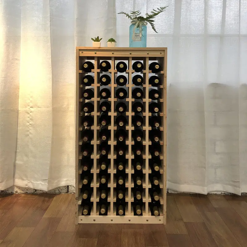 

Minimalist Solid Wood Wine Rack Large Capacity Cellar Storage Shelf for Bottles Durable Display Stand for Red Wine Organizer