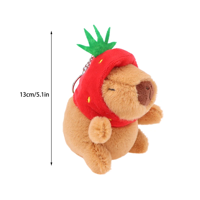 Cute Capybara Plush Toy Cartoon Kapybara Guinea Pig Pendant Soft Stuffed Doll Backpack Keychain Bag Car Key Ring Decor Kid Gift