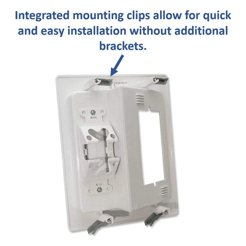 Recessed Outlet Box In Wall Cable Management Kit 15A 125V Hide TV Power Cables & Low Voltage Wires Behind The Wall