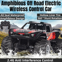 Amphibious Off Road Wireless Control Car 2.4G 4WD 360° Stunt Rotation Seal Waterproof Hollow Tire Design High Speed RC Car Toy