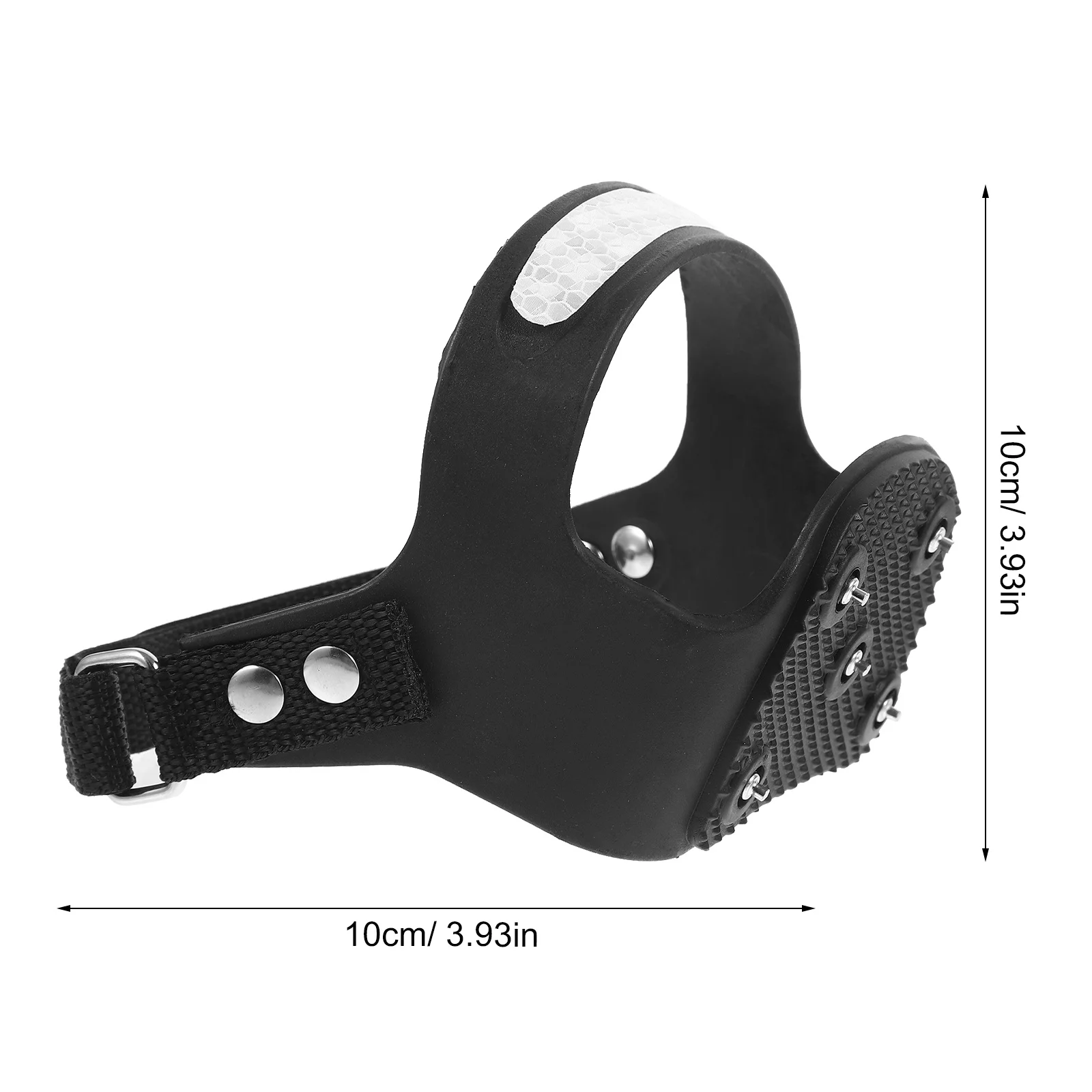 1 Paar 5-Zahn-Silikon-Spikes, rutschfeste Steigeisen zum Wandern, Spazierengehen, Klettern auf eisigem Schnee, Gelände, Schwarz, XL43–45