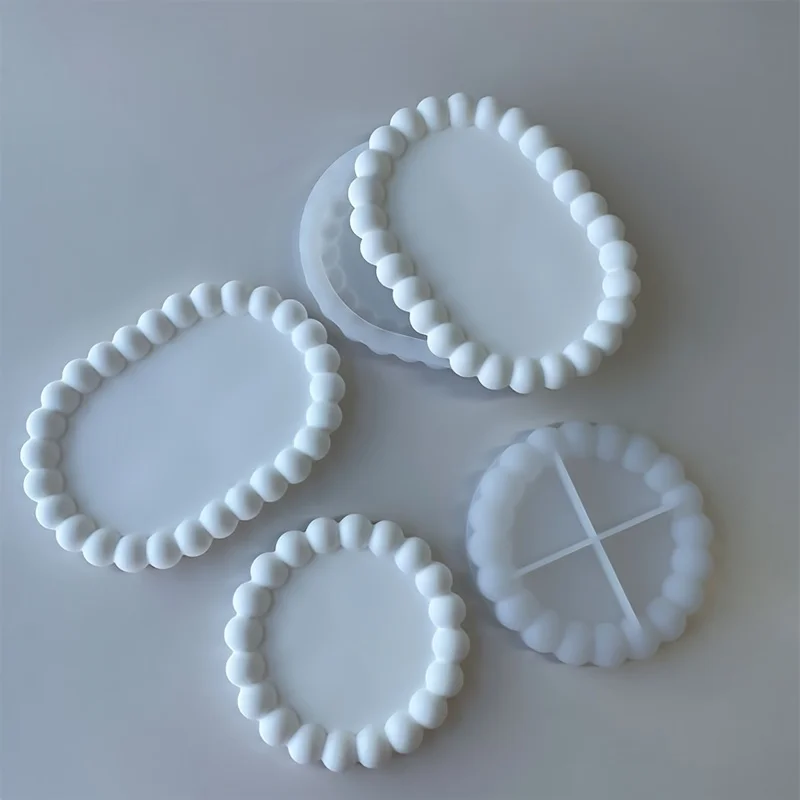 Resin silicone molds, oval bubble tray coaster molds, DIY craft molds suitable for resin, plaster, and cement, home decor items