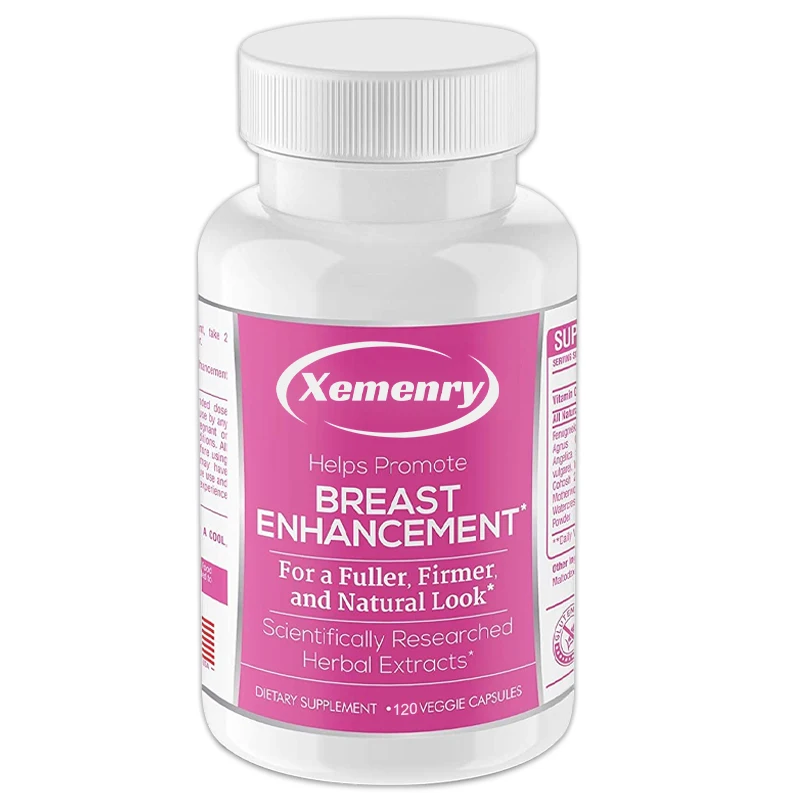 Breast Enhancement Capsules Supplement - Vitamin C, Fenugreek, Angelica, Chasteberry - Fuller Size, Clear Skin, Happier Mood
