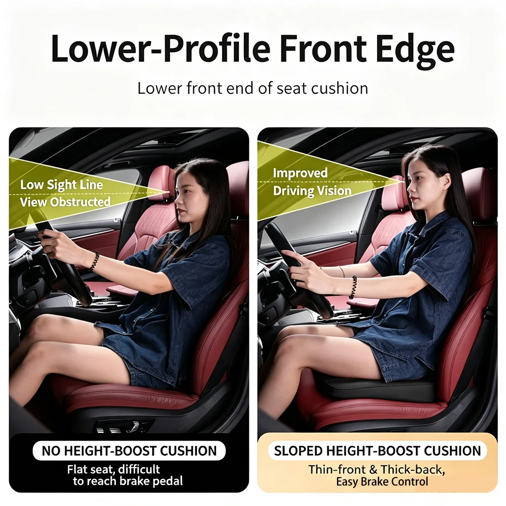 Car Booster Seat Cushion Height Boost Mat Seat Booster Ergonomic Sloping Seat Cover for Mazda Skyactiv 3 Axela Atenza MX-5 2 3 6