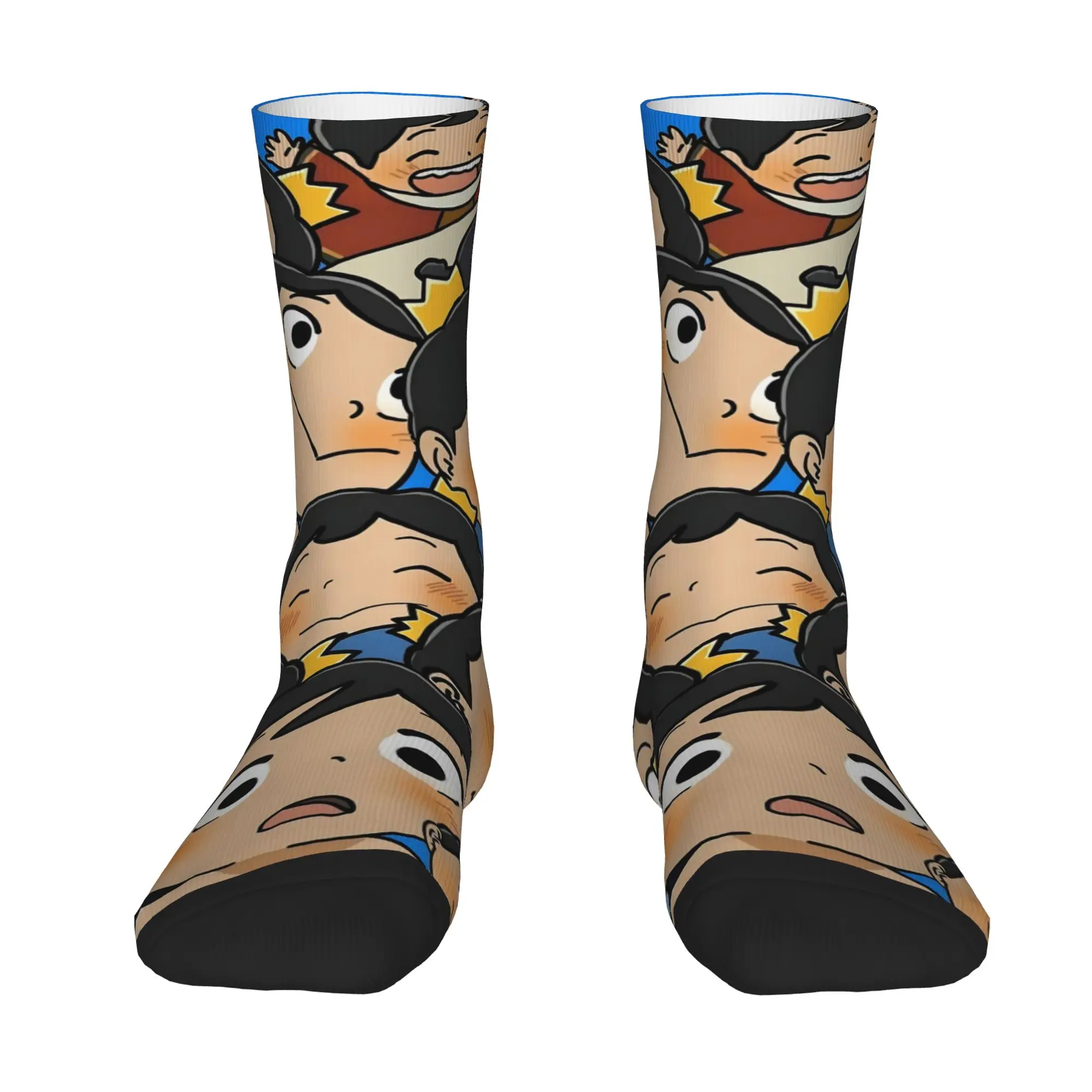1 Pair Funny Crazy Sock for Men Multiple Expression Bojji Hip Hop Harajuku Ranking of Kings Pattern Printed Sock Novelty
