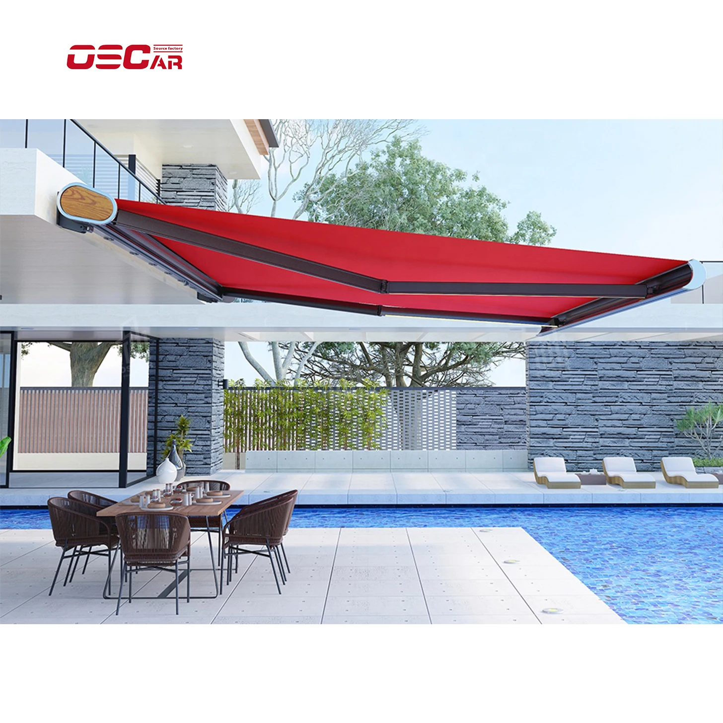 Best price commercial electric retractable awning outdoor with 6m 5m 4m 3m 2m wide full sizes