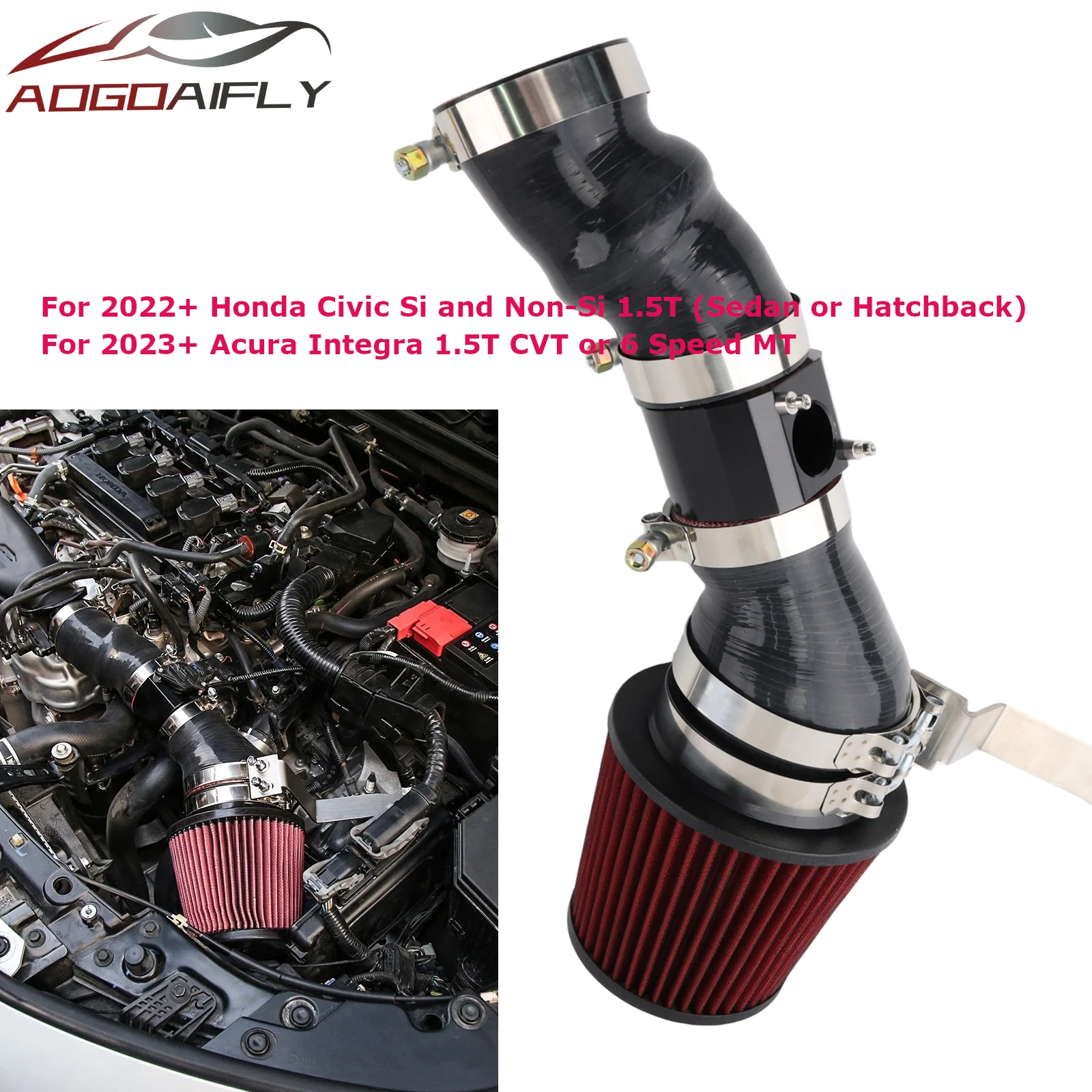Комплект для холодного впуска воздуха от производителя для Honda Civic 2022+ и Acura Integra (1.5T CVT или 6MT) 2023+