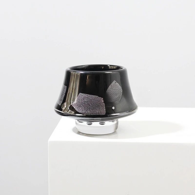 Light luxury handmade silver foil closed high foot bubble bottom water glazed vase modern simple wind negotiation table