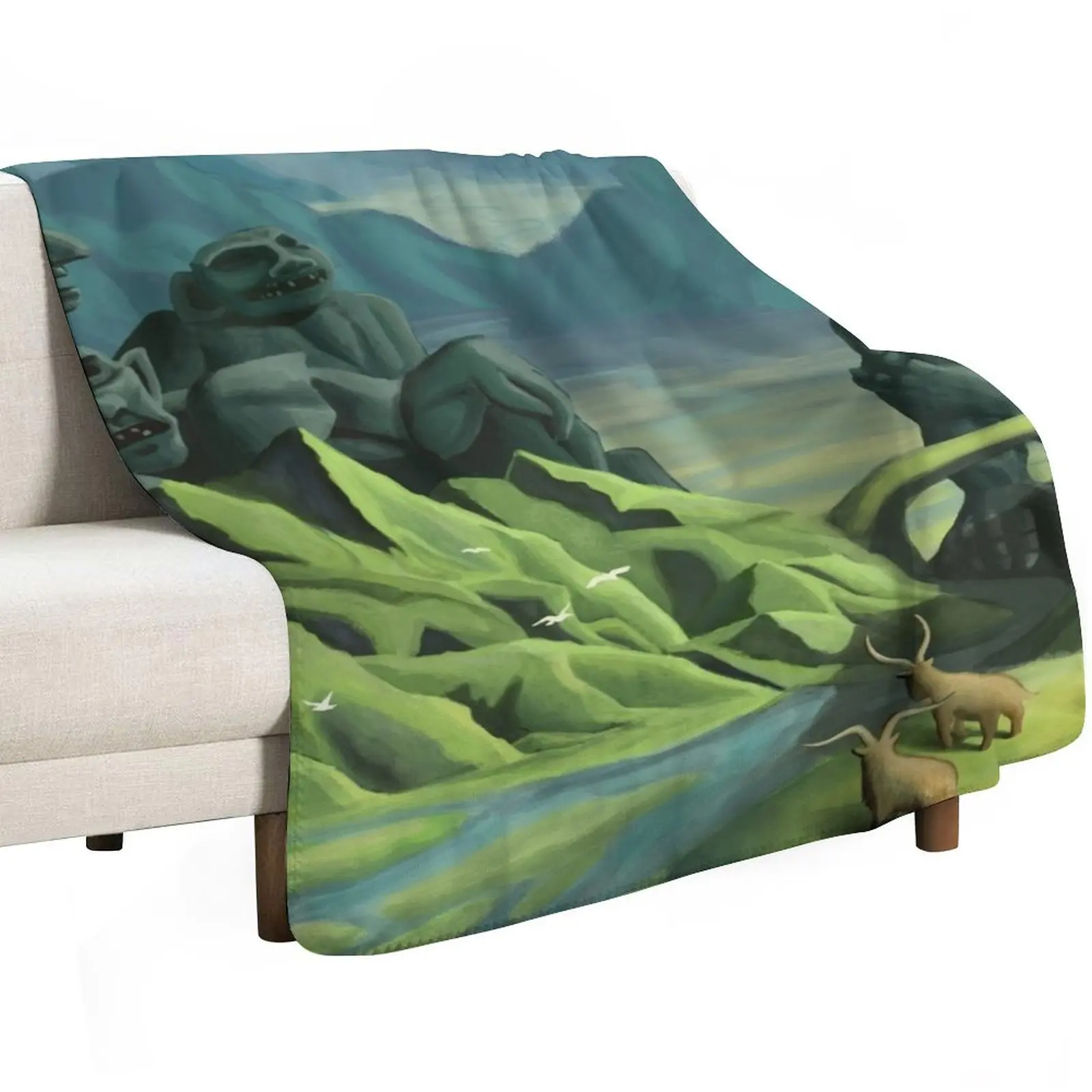 Three Billy Goats Gruff with Trolls Throw Blanket for winter Luxury Flannel Retros Warm Fashion Sofas Blankets