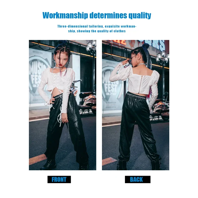 ZZL Cool Clothes for Children Children's Catwalk Suit Girls Jazz Dance Domineering K-POP Clothing Urban Dance Girl Clothes