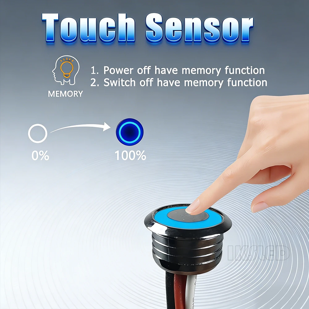 LED-Dimmer 5V12V24V Touch-Sensor-Steuerung Schaltertasten-Steuerung Duale Speicherfunktion LED-Streifen Bett Wand Schrank Stufenlose Dimmung