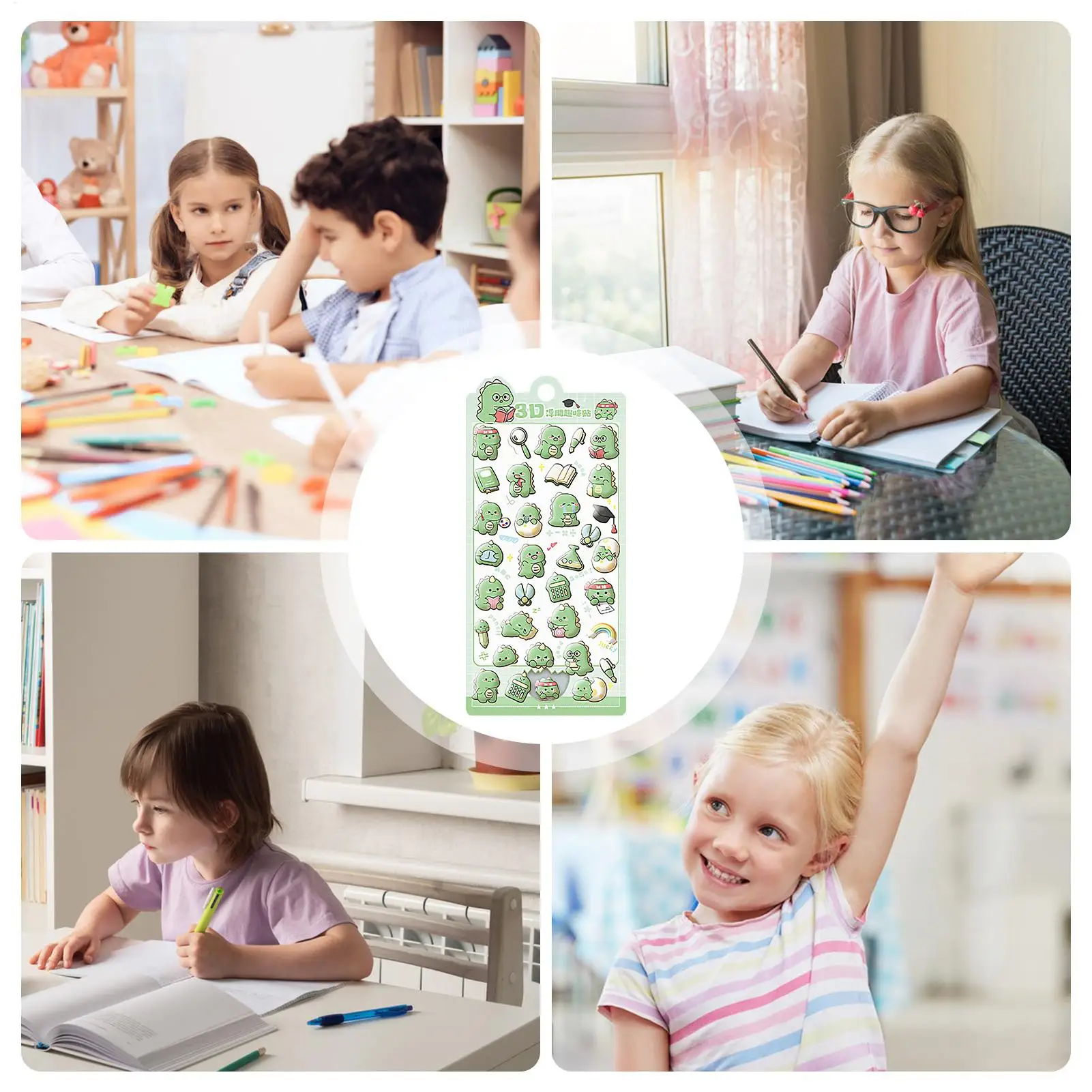 귀여운 스티커 스크랩북 저널 라벨 귀여운 3D 보상 스티커 장식용 스마트폰 생일 교실 비즈니스 교사용