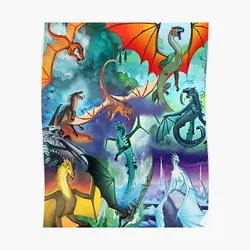 Wings Of Fire All Dragon  Poster Home Art Mural Painting Room Picture Vintage Decoration Decor Print Modern Wall Funny No Frame