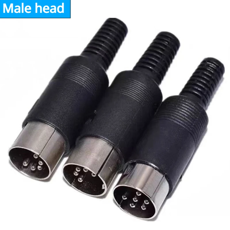 5pcs DIN 3pin4pin 5pin 6pin 7pin 8Pin Male Female Plug socket jack Solder Connector with Plastic Handle S terminal MIDI plug DIY