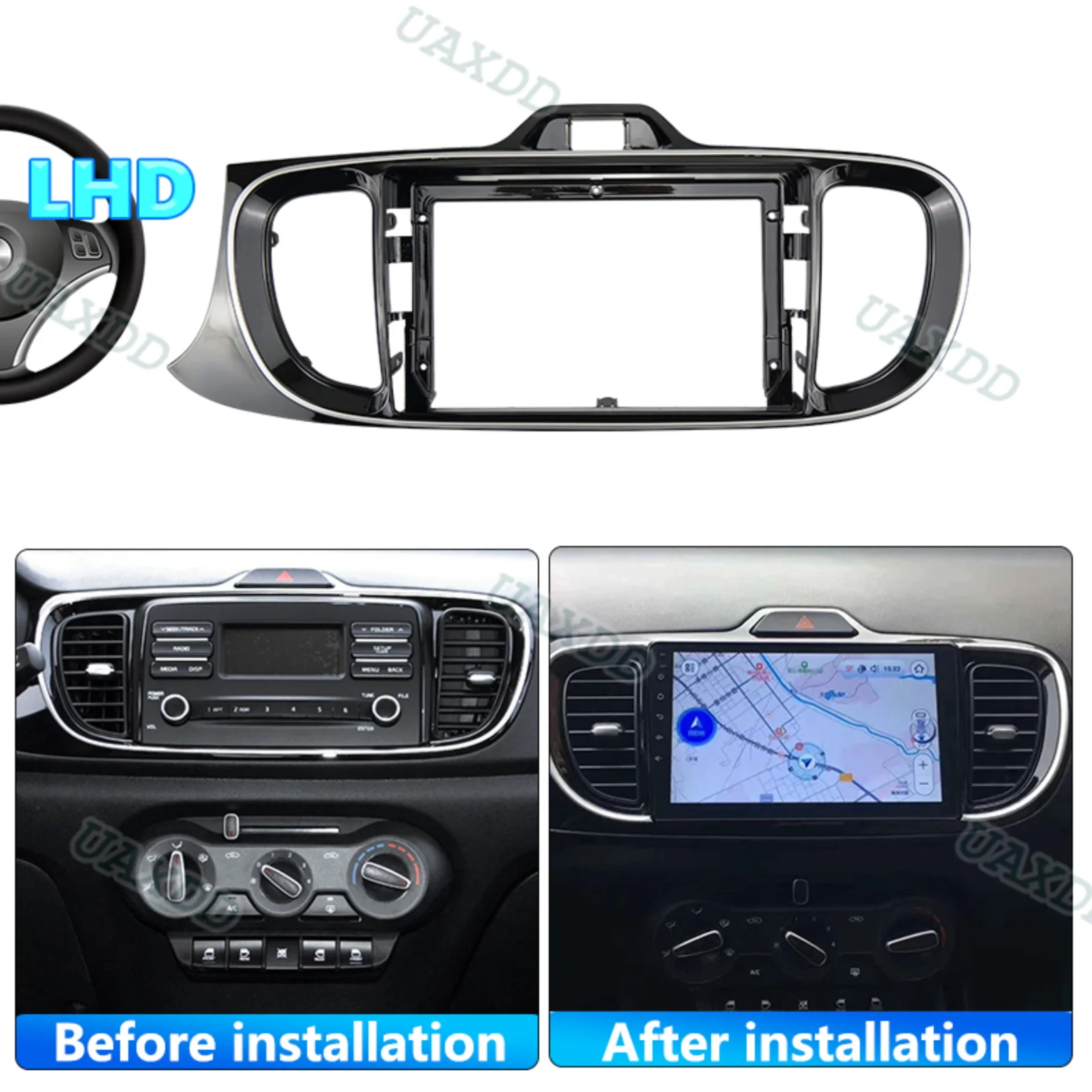 For 2017 Kia Pegas 9INCH Car MP5 DVD Radio Android Stereo audio screen multimedia video player navigation cables Harness frame