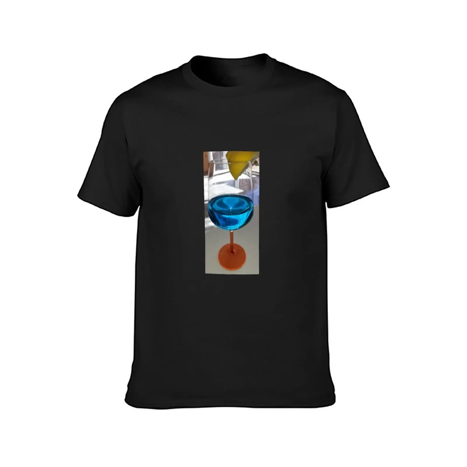 Blue cocktail, mixed drink, women T-Shirt tops Aesthetic clothing mens clothes