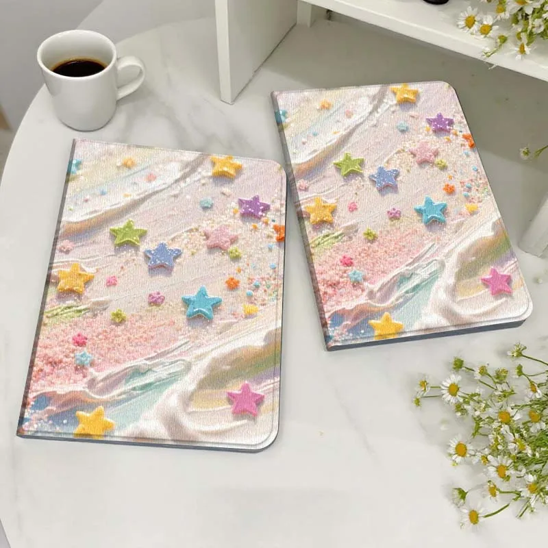 

Cartoon Star Colorful Cream Case For Honor MediaPad MatePad 6 7 X8 M5 M6 V6 V7 T5 T10 T10s 10 11 SE C5e X8a Pro Lite Tablet