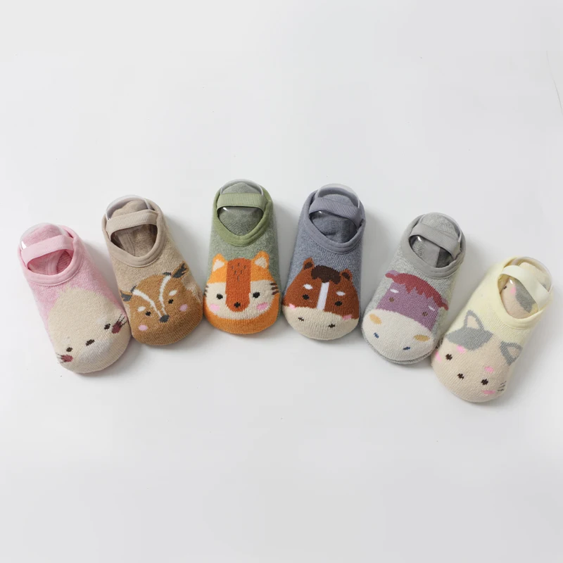 Baby Girls Boys Cute Cartoon Non-slip Cotton Toddler Floor Socks Newborns Animal Pattern First Toddler Shoes