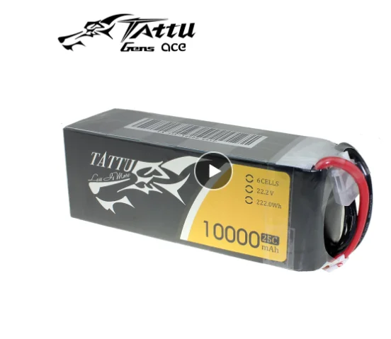 

TATTU 6S Lipo Battery 10000mAh 22.2V 25C with XT90 Plug for RC Drone 5 orders